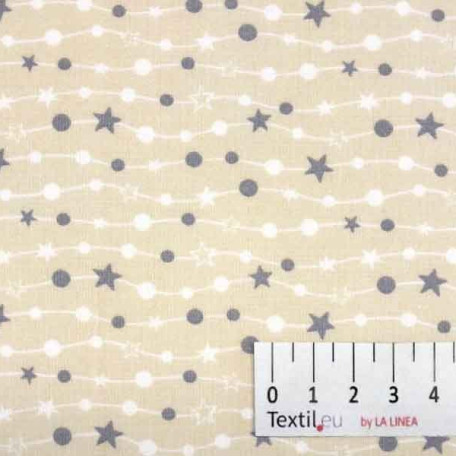 Stars - Beige - 100% cotton 