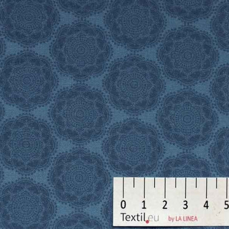 Ornamenty - Modrá - 100% bavlna 