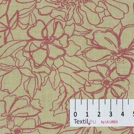 Flowers - Yellow, Red - 100% cotton 
