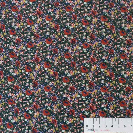 Flowers - Pink, Green - 100% cotton 