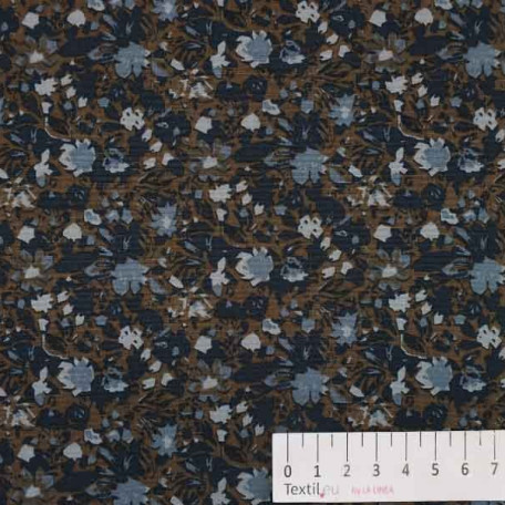 Flowers - Brown - 100% cotton 