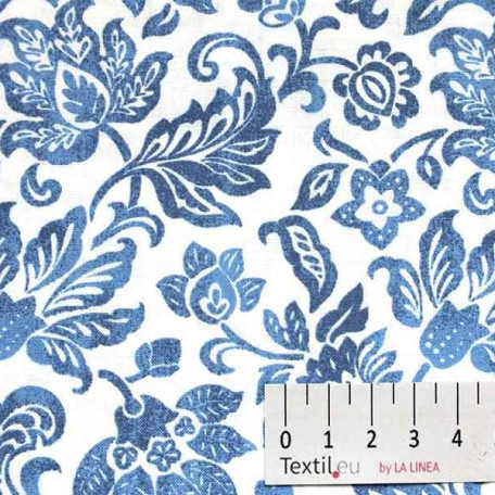 Flowers - Blue - 100% cotton 