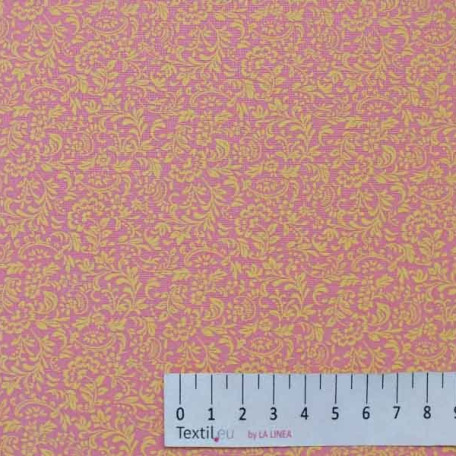 Flowers - Pink, Yellow - 100% cotton 