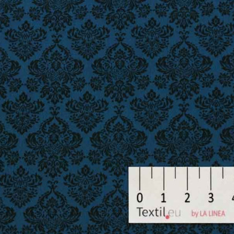 Ornamenty - Modrá - 100% bavlna 
