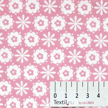 Flowers, Children's - Pink - 100% cotton 