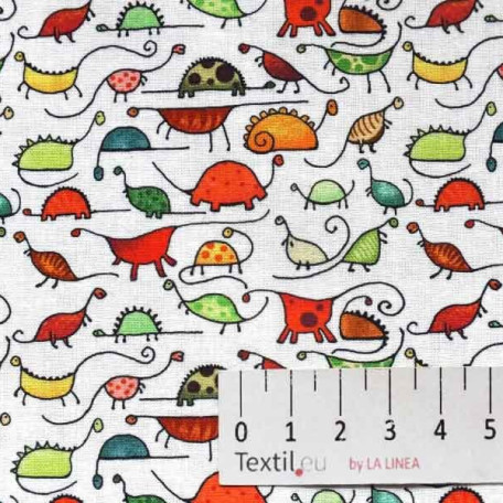 Dětské, Zvířata - Červená, Zelená - 100% bavlna 