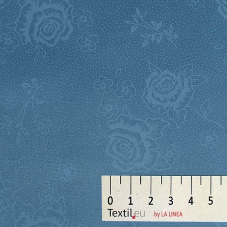 Květiny - Modrá - 100% bavlna 