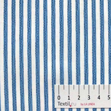Pruhy - Bavlněný popelín - Modrá - 100% bavlna 