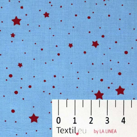 Hvězdy, Vánoce - Bavlněné plátno - Modrá - 100% bavlna 