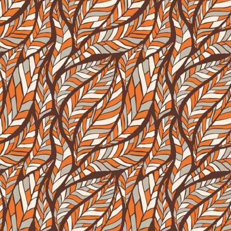 Puntíky - Bavlněné plátno - Oranžová, Hnědá - 100% bavlna 