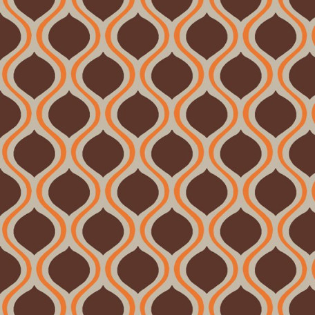 Abstract - Brown, Orange - 100% cotton 