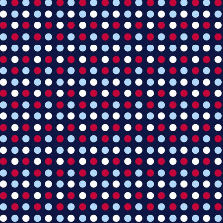 Puntíky - Červená, Modrá - 100% bavlna 