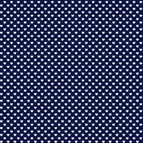 Srdíčka - Modrá - 100% bavlna 