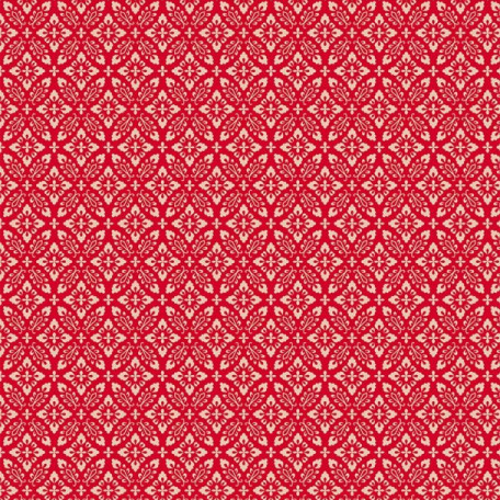 Ornamenty - Červená - 100% bavlna 