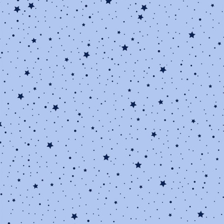 Hvězdy - Modrá - 100% bavlna 