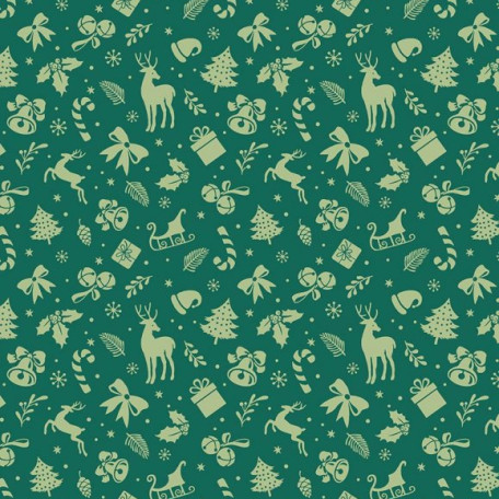 Animals - Green - 100% cotton 