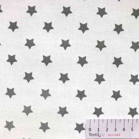 Hvězdy - Bílá - 100% bavlna 