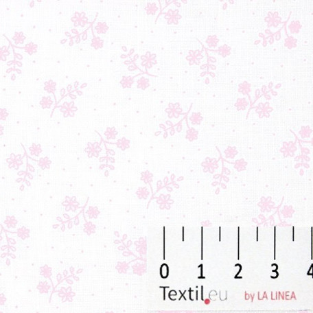 Flowers - Pink - 100% linen 