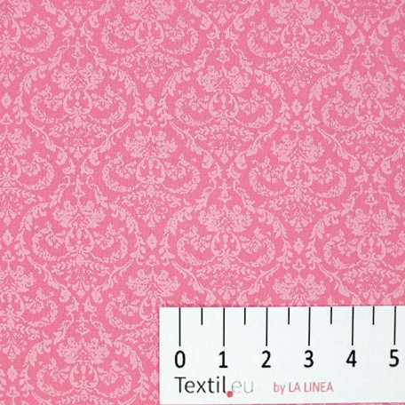 Ornamenty - Bavlněný satén - Růžová - 100% bavlna 