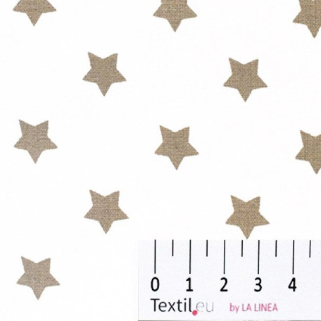 Hvězdy - Béžová - 100% bavlna 