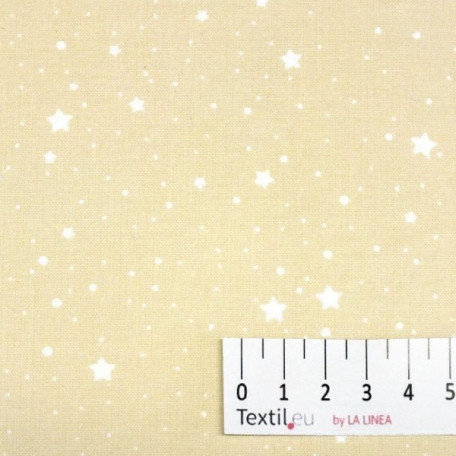 Hvězdy, Vánoce - Bavlněné plátno - Béžová - 100% bavlna 