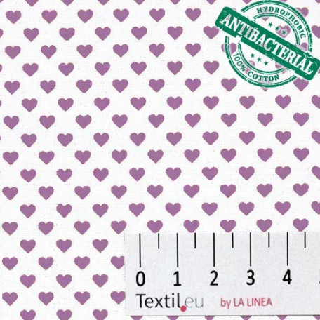 Hearts - Pink - 100% cotton 