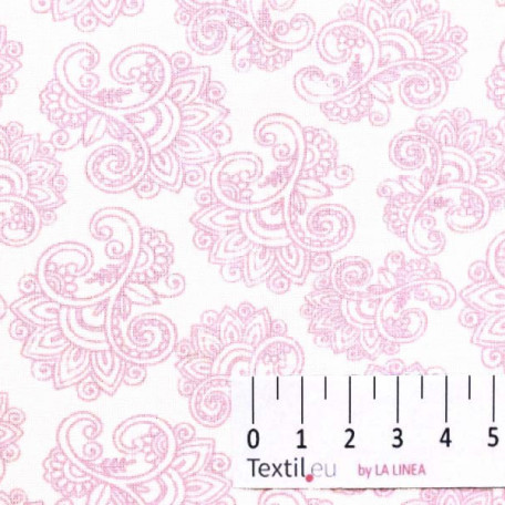 Ornamenty - Elastický popelín - Růžová - 97% bavlna/3% elastan 