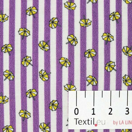 Stripes - Violet, Yellow - 100% cotton 