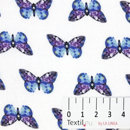 Animals - Violet, Blue - 100% cotton 