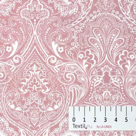 Ornamenty - Růžová - 100% bavlna 