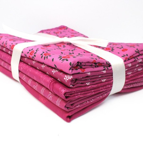 Mix - 5 designs, each 50 cm in full width to 150 cm - Pink - 100% cotton 