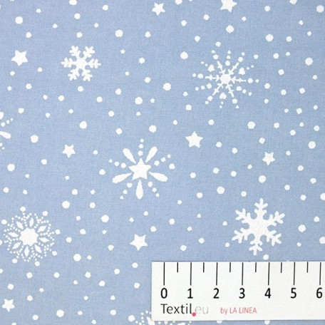 Vánoce - Bavlněné plátno - Modrá - 100% bavlna 