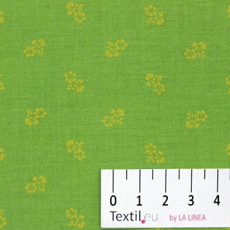 Květiny - Bavlněné plátno - Zelená - 100% bavlna 