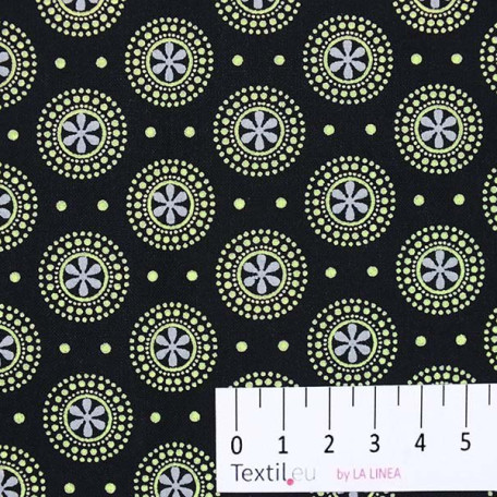 Ornaments, Dots - Black - 100% cotton 