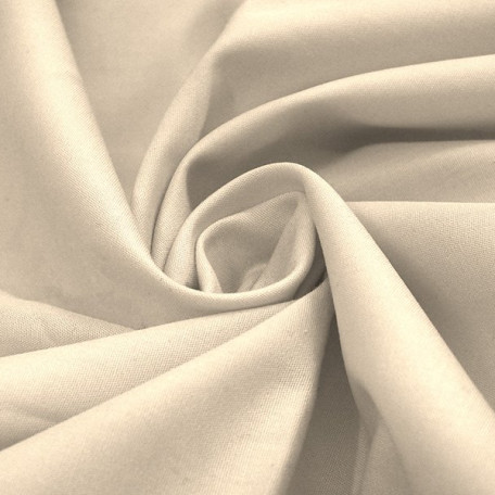 Solid colour - Elastic poplin - Beige - 97% cotton/3% elastan 