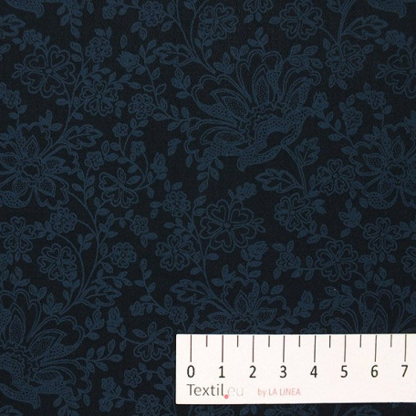 Květiny - Černá - 100% bavlna 