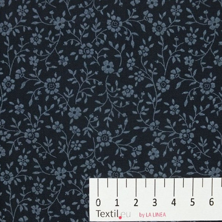 Flowers - Cotton Sateen - Grey - 100% cotton 
