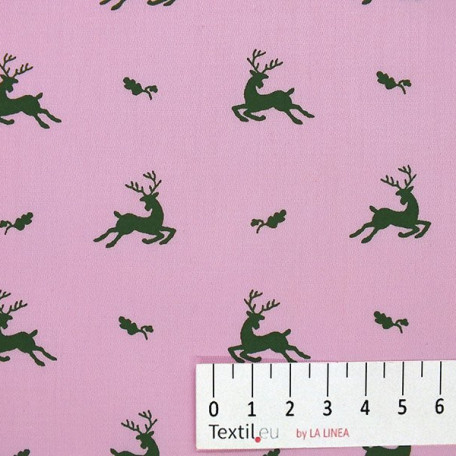 Zvířata - Bavlněný satén - Růžová, Zelená - 100% bavlna 