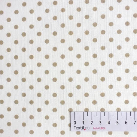 Puntíky - Bavlněné plátno - Béžová - 100% bavlna 