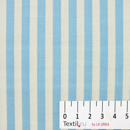 Stripes - Blue, Beige - 100% cotton 