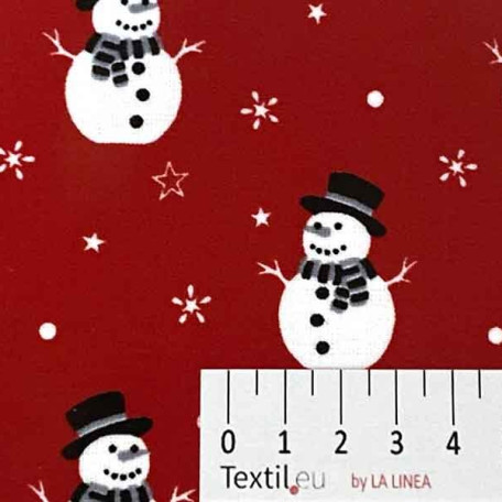 Vánoce, Dětské - Bavlněné plátno - Povrstvené PVC - Červená - 100% bavlna/100% PVC 