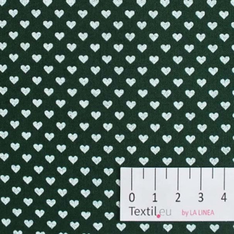 Hearts - Elastic poplin - Green - 97% cotton/3% elastan 