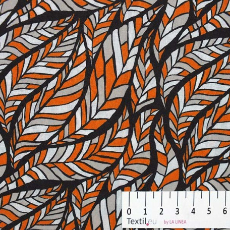 Abstraktní - Bavlněné plátno - Hnědá, Oranžová - 100% bavlna 