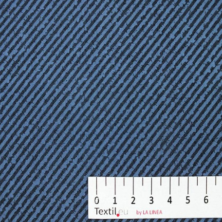 Pruhy - Bavlněný satén - Modrá - 100% bavlna 
