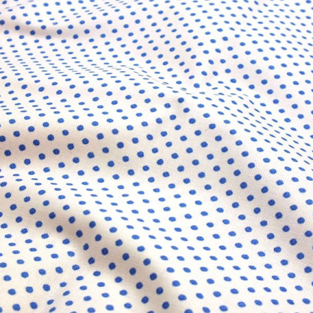 Puntíky - Bavlněné plátno - Povrstvený AKRYL - Modrá - 100% bavlna/100% AKRYL 