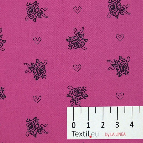 Flowers - Cotton Sateen - Pink - 100% cotton 