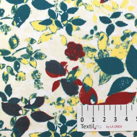Flowers - Cotton Sateen - Yellow - 100% cotton 