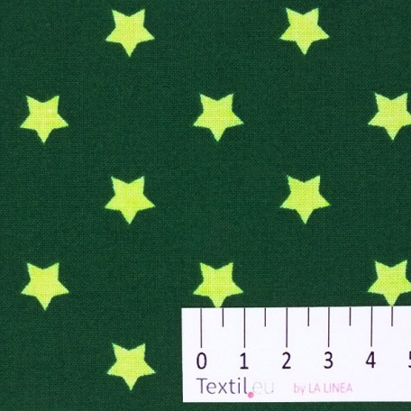 Stars - Cotton plain - Green - 100% cotton 