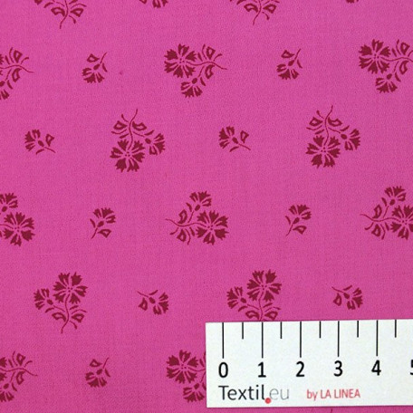 Flowers - Cotton Sateen - Pink - 100% cotton 
