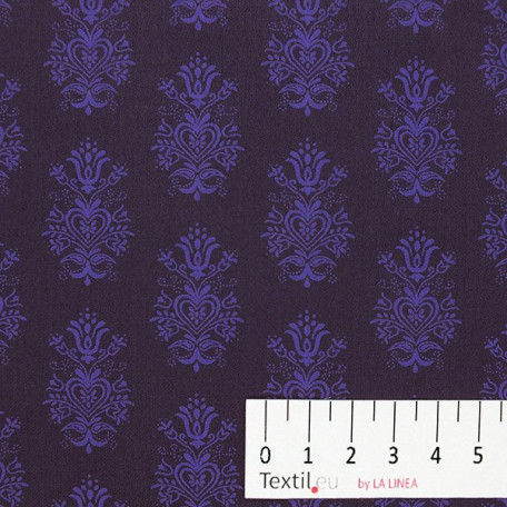 Fiori  - Rasatello in cotone - Viola  - 100% cotone  